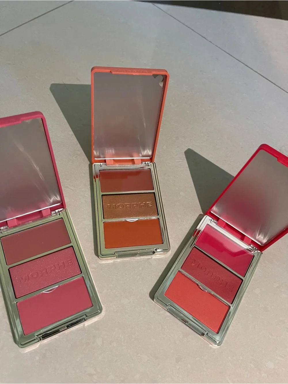Morphe Triple Cheek Trio - Pink, Coral, Orange, Brown